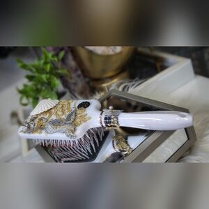 Custom Made Lace & Seashell Hair Paddle Brush